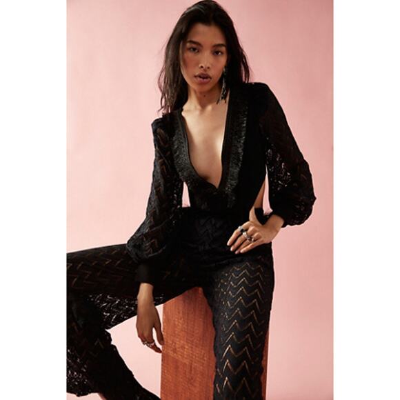 PatBO Pants - Patbo Fringe Cutout Jumpsuit Size M